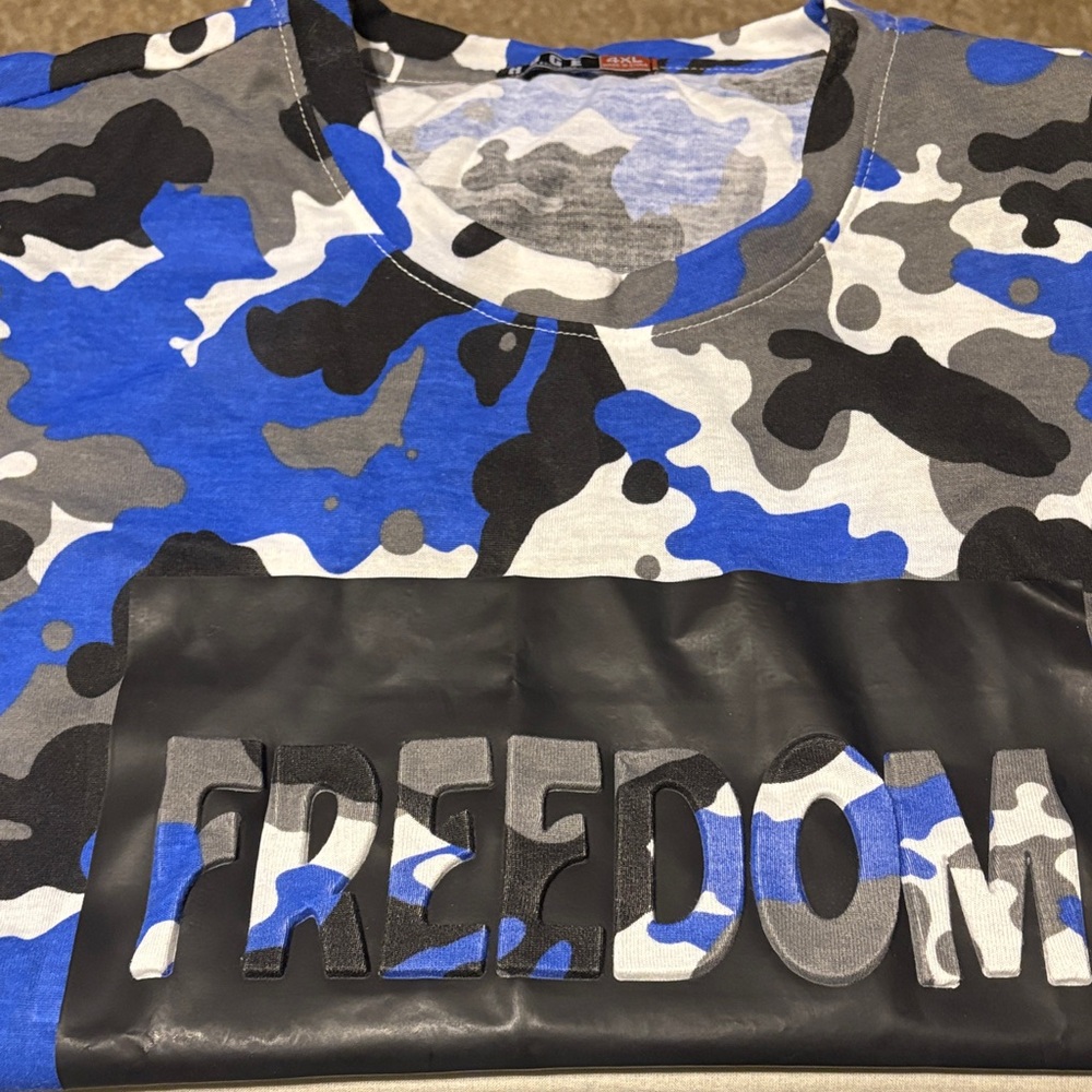 Blue and Black Camouflage T-Shirt